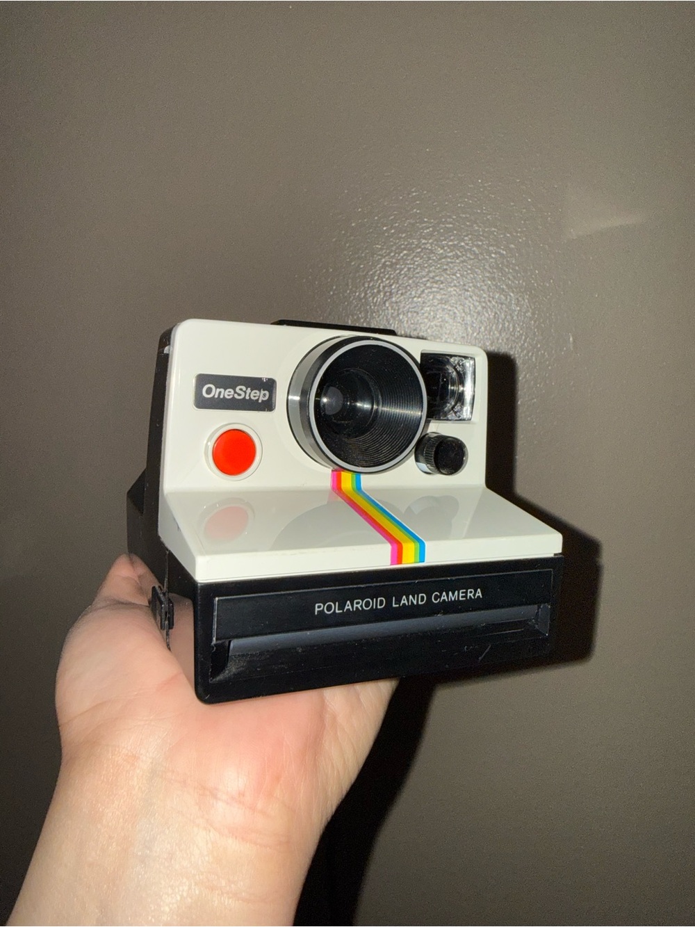 Polaroid OneStep Land Camera with Rainbow Stripe
